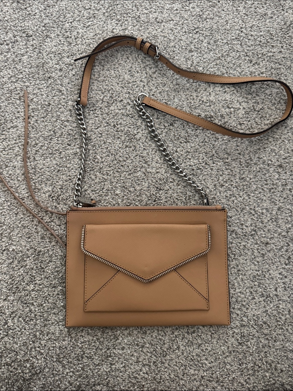 Rebecca Minkoff Tan Leather Crossbody Envelope Bag